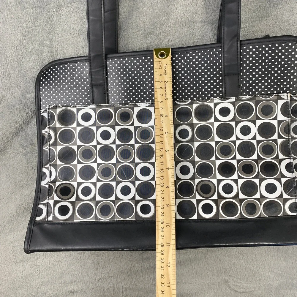Black‎ White Geometric Circles Polka Dot Tote Bag Pet Carrier